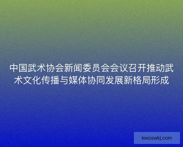 中国武术协会新闻委员会会议召开推动武术文化传播与媒体协同发展新格局形成