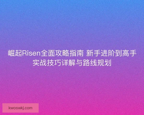 崛起Risen全面攻略指南 新手进阶到高手实战技巧详解与路线规划